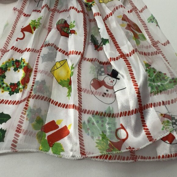 Vintage Scarf Christmas Holiday 56” Rectangle Long Snowman Holly Runner Cover - Picture 12 of 12